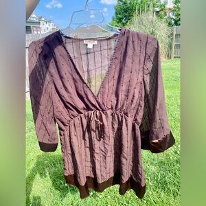 Women’s Brown Sequin Blouse